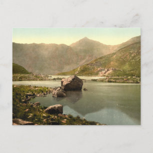 Snowdon von Llyn Llydaw, Gwynedd, Wales Postkarte