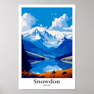 Snowdon Wales Art Vintage Poster