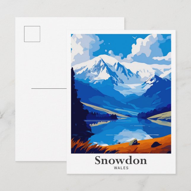 Snowdon Wales Art Vintage Postkarte (Vorne/Hinten)