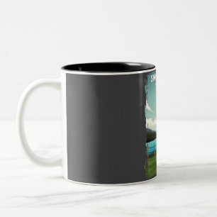 Snowdonia National Park Wales UK Travel Poster Zweifarbige Tasse