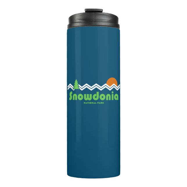 Snowdonia Nationalpark Retro Thermosbecher (Vorderseite)
