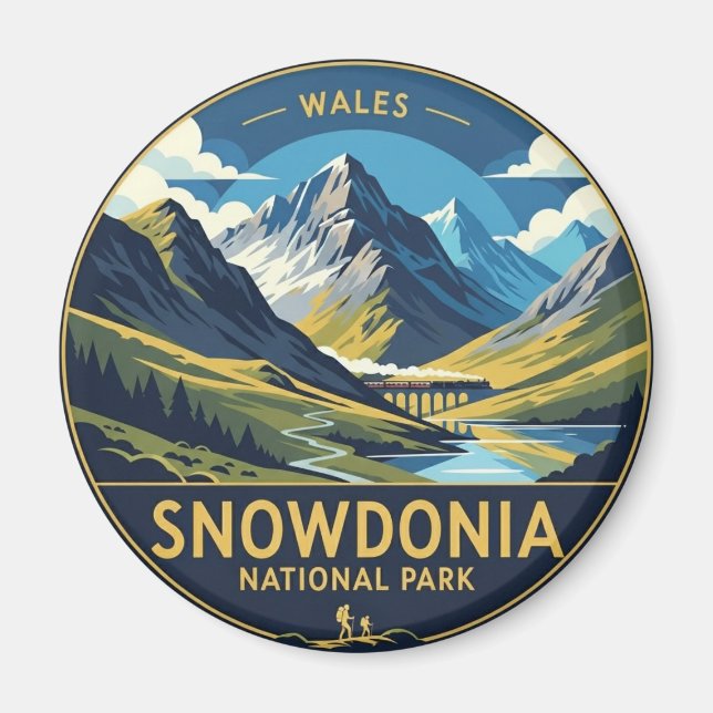 Snowdonia Nationalpark Wales Travel Magnet (Vorne)