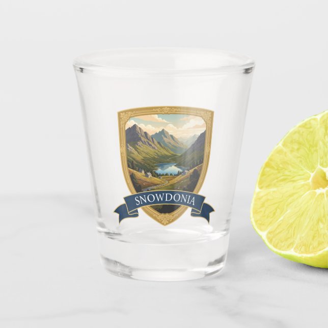 Snowdonia Nationalpark Wales Travel Schnapsglas (Vorderseite)