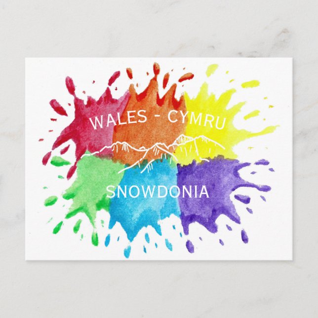 Snowdonia, Paint Splashes Postcard Postkarte (Vorderseite)