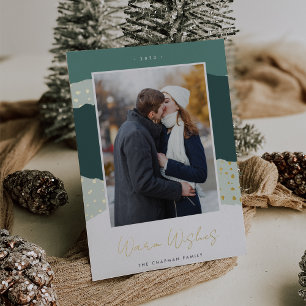 Snowdrift Farbblock Vertikales Foto Warme Wünsch Folien Feiertagskarte