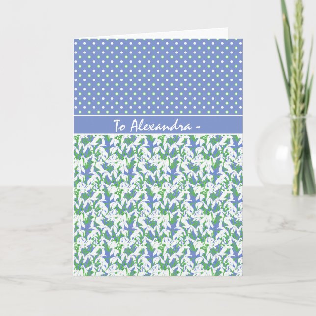 Snowdrings et Pois Janvier Carte d'anniversaire (Devant)