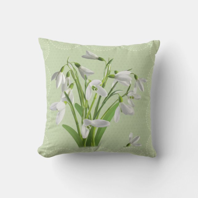 Snowdrop Blumenkissen Kissen (Vorderseite)