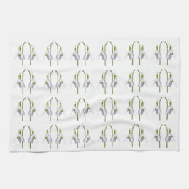 Snowdrop Fabric Muster. Geschirrtuch