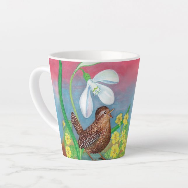 Snowdrop & Wren Vogel beschwören die Frühjahrskind Milchtasse (Linke Ecke)