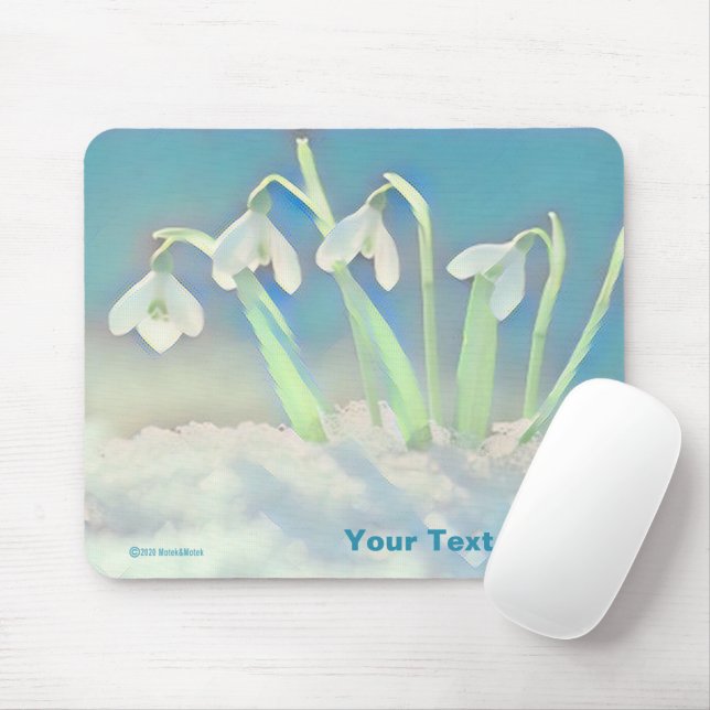 Snowdrops Blue Mousepad (Mit Mouse)