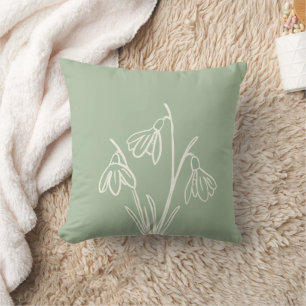 Snowdrops Blume Januar Geburtstag Kissen