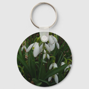 Snowdrops I (Galanthus) Weiße Frühlingsblumen Schlüsselanhänger