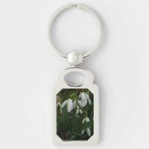Snowdrops I (Galanthus) Weiße Frühlingsblumen Schlüsselanhänger