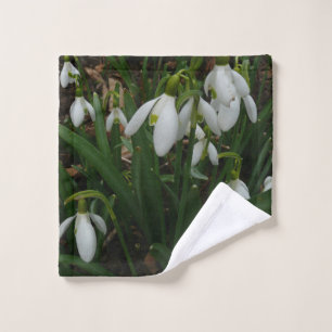 Snowdrops I (Galanthus) Weiße Frühlingsblumen Waschlappen