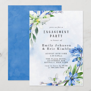 Snowdrops Scilla Spring Floral Engagement Party Einladung