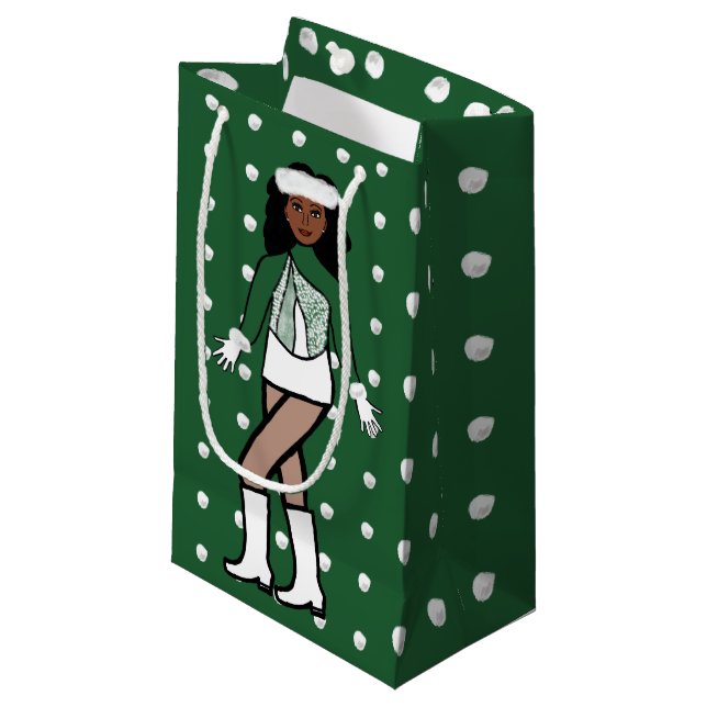 Snowfall Dancer Green Kleine Geschenktüte (Vorderseite Schrägansicht)