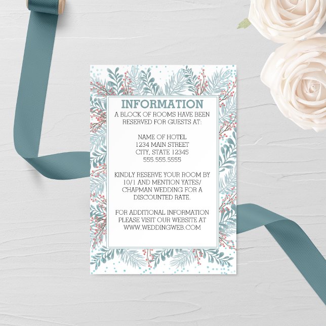 Snowfall Ferns Winter Wedding Enclosure Card Begleitkarte (Von Creator hochgeladen)