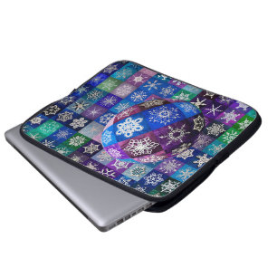 Snowfänger Schneeflocke-Temperatur-Quilt Laptopschutzhülle
