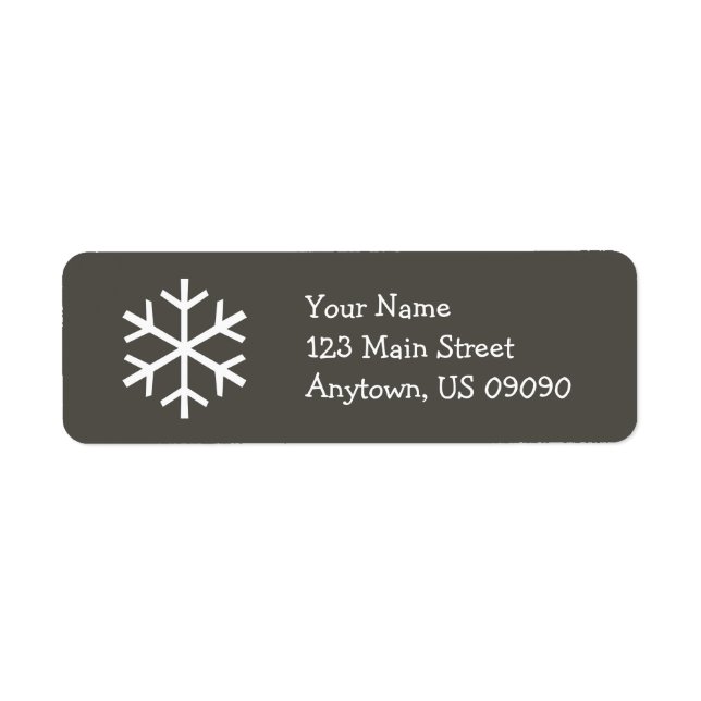 Snowflake Address Label D (dunkelgrau) (Vorne)