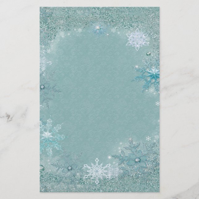 Snowflake Aqua Frost Briefpapier (Vorderseite)