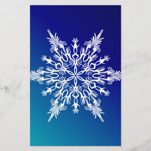 SNOWFLAKE auf blau Briefpapier