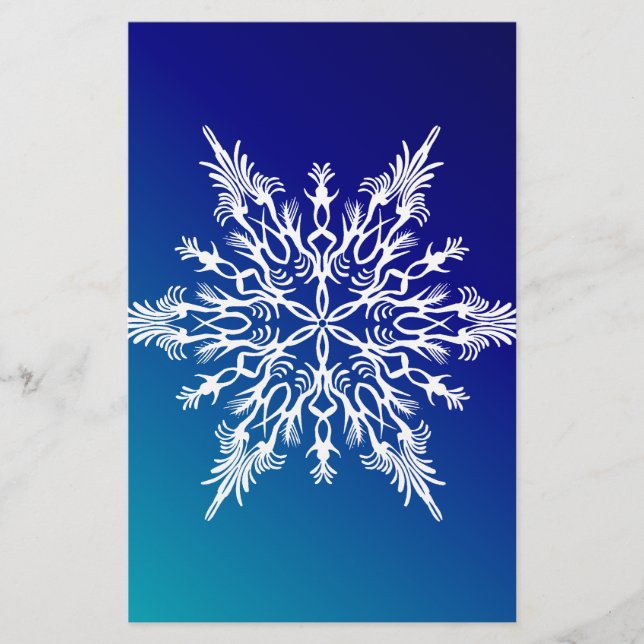 SNOWFLAKE auf blau Briefpapier (Vorderseite)