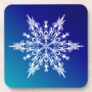 SNOWFLAKE auf blau Untersetzer