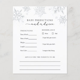 Snowflake Baby Advice and Predictions Card
