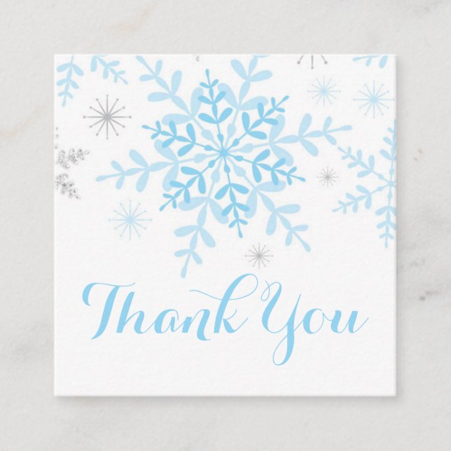 Snowflake Baby Boy Dusche Gefallen Tag Blue Silver (Vorderseite)