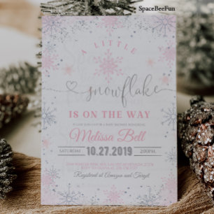 Snowflake Baby Dusche Einladung ein wenig ist auf