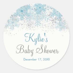 Snowflake Baby, es ist kalt draußen Baby Shower Runder Aufkleber