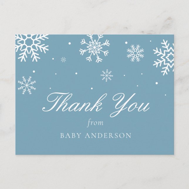 Snowflake Baby Es ist kalt draußen Danke Postkarte (Vorderseite)