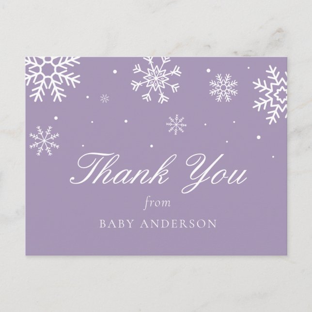 Snowflake Baby Es ist kalt draußen Danke Postkarte (Vorderseite)