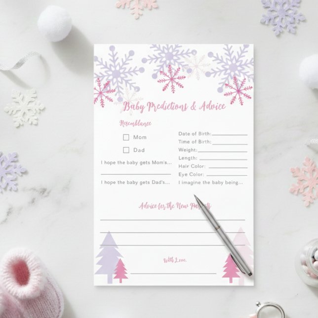 Snowflake Baby Shower Wintervorhersage Ratschläge Flyer (Von Creator hochgeladen)