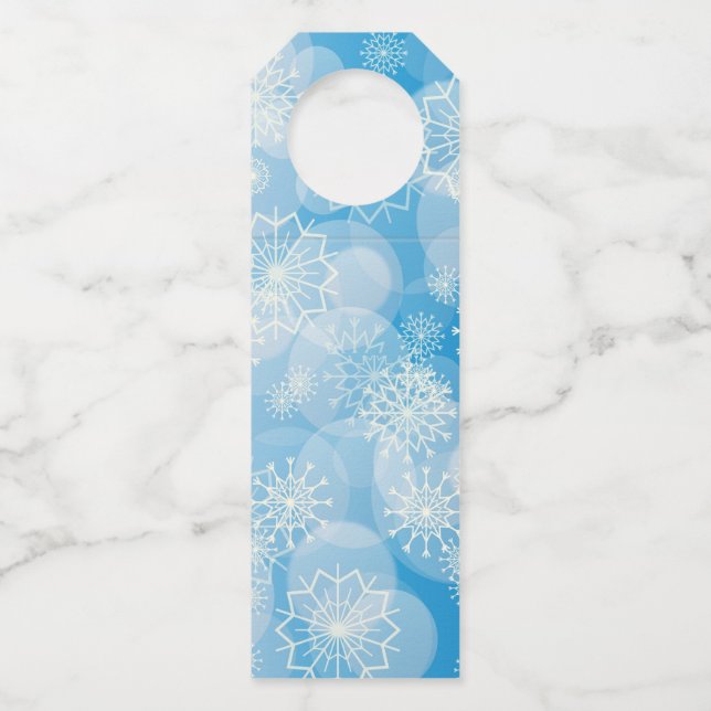Snowflake background flaschenanhänger (Vorderseite)