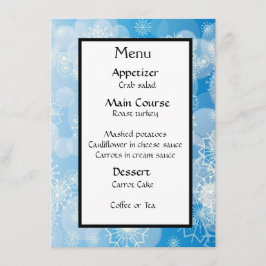 Snowflake background menükarte