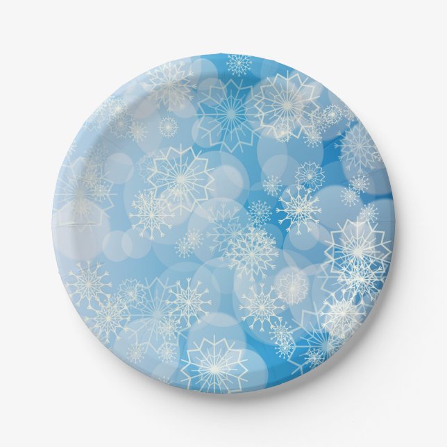 Snowflake background pappteller (Vorderseite)