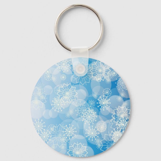 Snowflake background schlüsselanhänger (Vorderseite)