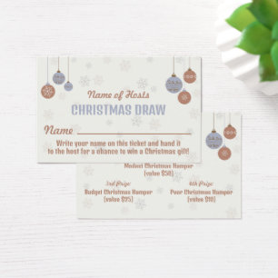 Snowflake & Bauble Weihnachten Party Raffles Ticke