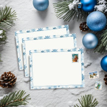 Snowflake Blue and White Wassercolor Umschlag