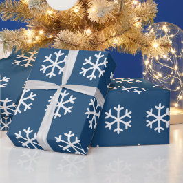 Snowflake Blue Christmas Wrapping Paper Geschenkpapier