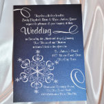 Snowflake Blue Elegance Einladung<br><div class="desc">Elegantes Schneeflockendesign mit einer Touch Whimsy für Ihre Winterhochzeit. Ändern Sie den Text nach Bedarf. Kontaktieren Sie mich für weitere Farboptionen, Produkte oder Hilfe.</div>