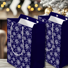 Snowflake Blue-Geschenktasche Mittlere Geschenktüte