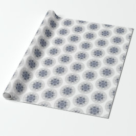 Snowflake Blue Gray Boho Chic Geschenkpapier