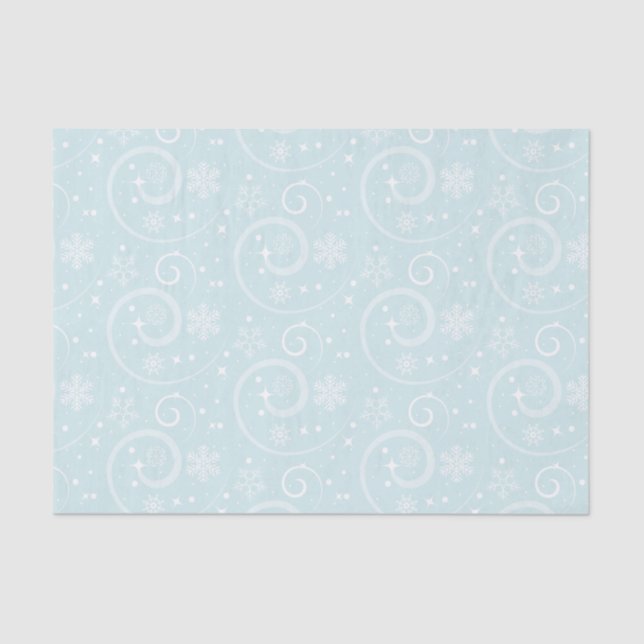Snowflake Blue Hintergrund Seidenpapier (Vorderseite)