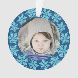 Snowflake Blue Opal 2 Side Foto Großeltern Ornament