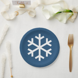 Snowflake Blue Paper Plate Pappteller