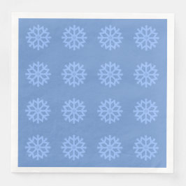 Snowflake Blue Winter Festivals Muster Serviette