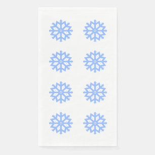 Snowflake Blue Winter Festivals Muster Serviette