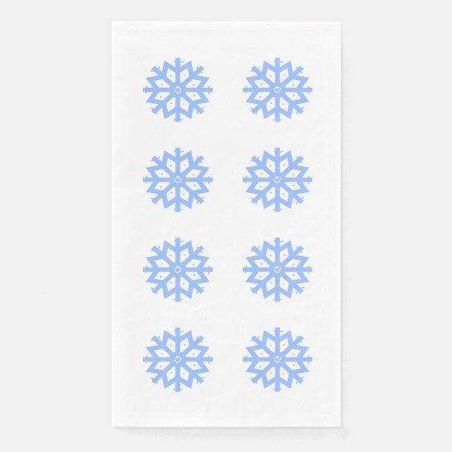 Snowflake Blue Winter Festivals Muster Serviette (Vorderseite)